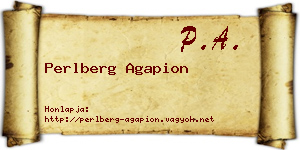 Perlberg Agapion névjegykártya
